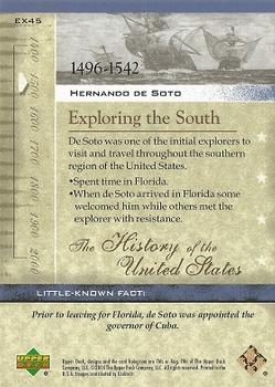 2004 Upper Deck History of the United States #EX45 Hernando De Soto Back
