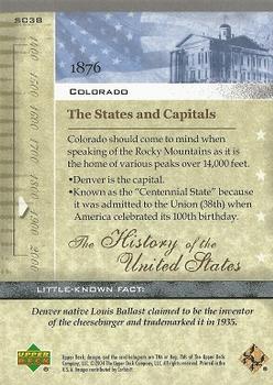 2004 Upper Deck History of the United States #SC38 Colorado Back