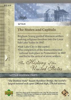 2004 Upper Deck History of the United States #SC45 Utah Back