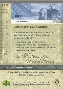 2004 Upper Deck History of the United States #SC46 Oklahoma Back