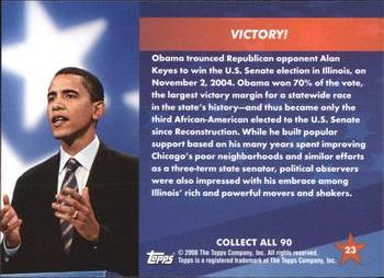 2009 Topps President Obama #23 Victory! Back