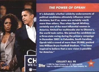 2009 Topps President Obama #58 The Power of Oprah Back