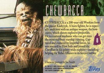 1993 Topps Star Wars Galaxy #8 Chewbacca Back