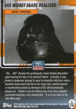 2012 Topps Star Wars Galaxy Series 7 #730 His Worst Fears Realized Back