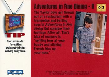 1994 SkyBox Home Improvement #02 Adventures in Fine Dining - B Back
