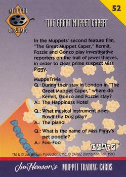 1993 Cardz Muppets #52 The Great Muppet Caper Back