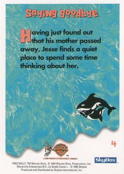 1995 SkyBox Free Willy 2: The Adventure Home #4 Saying goodbye Back