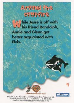 1995 SkyBox Free Willy 2: The Adventure Home #9 Around the campfire Back