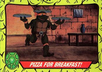 1989 Topps Teenage Mutant Ninja Turtles #9 Pizza for Breakfast! Front