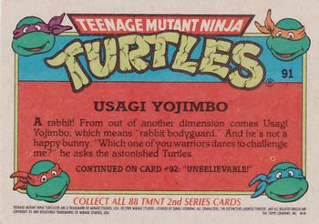 1989 Topps Teenage Mutant Ninja Turtles #91 Usagi Yojimbo Back