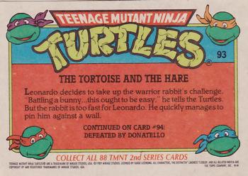 1989 Topps Teenage Mutant Ninja Turtles #93 The Tortoise and the Hare Back