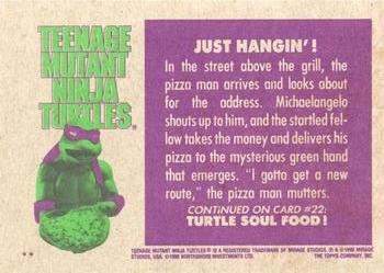 1990 Topps Teenage Mutant Ninja Turtles: The Movie #21 Just Hangin'! Back