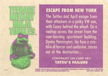 1990 Topps Teenage Mutant Ninja Turtles: The Movie #82 Escape from New York Back