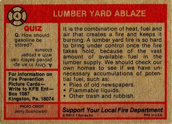 1981 K.F. Byrnes Fire Department #4 Lumber Yard Ablaze Back