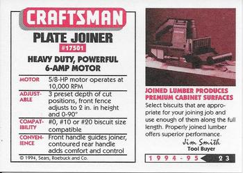 1994-95 Craftsman #23 Plate Joiner Back