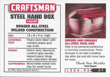 1994-95 Craftsman #37 Steel Hand Saw Back