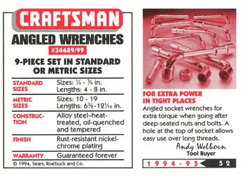 1994-95 Craftsman #52 Angle Wrenches Back