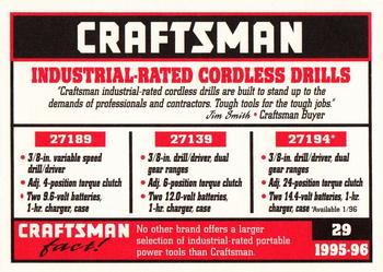1995-96 Craftsman #29 Drills Back