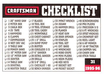 1995-96 Craftsman #31 Checklist Back