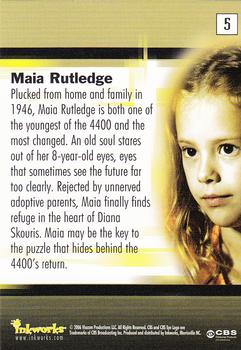 2006 Inkworks The 4400 Season 1 #5 Maia Rutledge Back