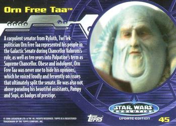 2006 Topps Star Wars: Evolution Update Edition #45 Orn Free Taa Back