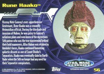 2006 Topps Star Wars: Evolution Update Edition #56 Rune Haako Back