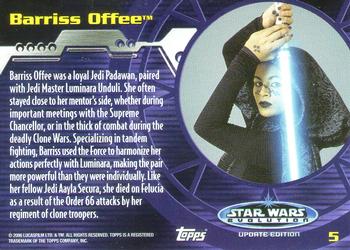 2006 Topps Star Wars: Evolution Update Edition #5 Barriss Offee Back