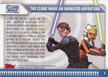 2008 Topps Star Wars: The Clone Wars #1 The Clone Wars: An Animated Adventure Back