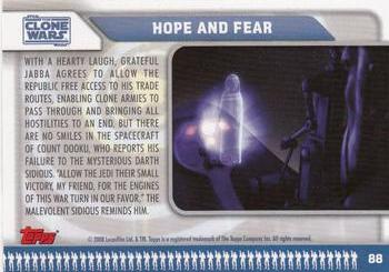 2008 Topps Star Wars: The Clone Wars #88 Hope and Fear Back