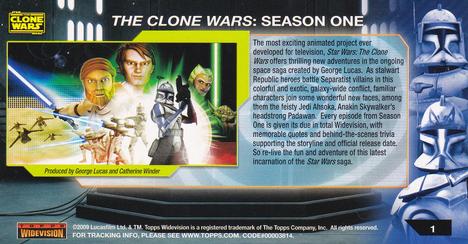 2009 Topps Widevision Star Wars: The Clone Wars #1 The Clone Wars: Season One Back