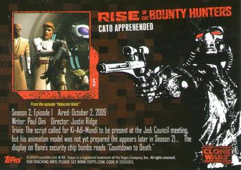 2010 Topps Star Wars: The Clone Wars: Rise of the Bounty Hunters #5 Cato Apprehended Back
