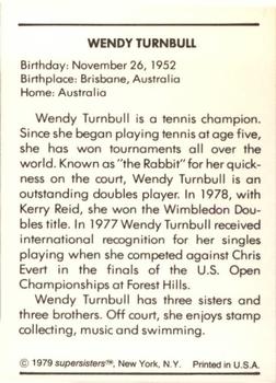 1979 Supersisters #48 Wendy Turnbull Back