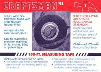 1993 Craftsman #7 100 Foot Tape Measure Back