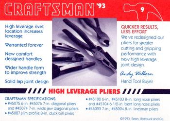 1993 Craftsman #9 High Leverage Pliers Back