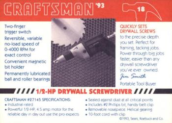 1993 Craftsman #18 Drywall Screw Gun Back