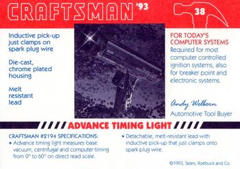 1993 Craftsman #38 Advance Timing Light Back