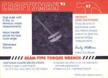 1993 Craftsman #47 Torque Wrench Back