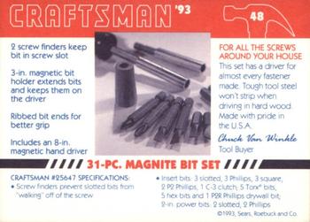 1993 Craftsman #48 31 Piece Magnite Bit Set Back
