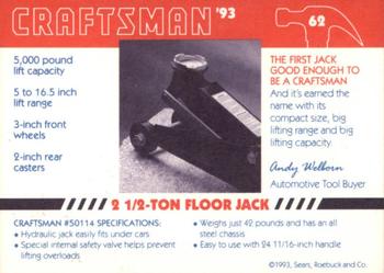 1993 Craftsman #62 2½ Ton Jack Back
