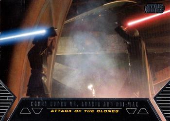 2012 Topps Star Wars: Galactic Files - Duels of Fate #DF-2 Count Dooku vs. Anakin and Obi-Wan Front