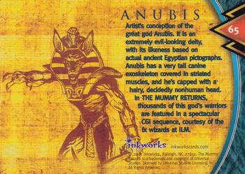 2001 Inkworks The Mummy Returns #65 Anubis Back
