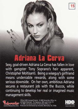 2005 Inkworks The Sopranos #15 Adrinana La Cerva Back
