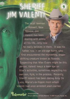 2000 Inkworks Roswell #9 Sheriff Jim Valenti Back