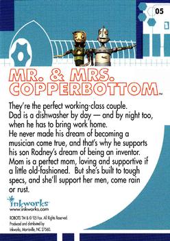 2005 Inkworks Robots the Movie #5 Mr. & Mrs. Copperbottom Back