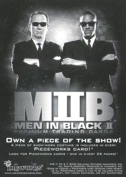 2002 Inkworks Men in Black II #NNO Own a Piece of the Show! Front