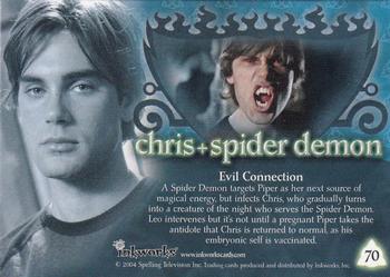 2004 Inkworks Charmed Connections #70 Chris + Spider Demon: Evil Connection Back