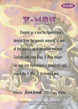 1995 Ultra X-Men Chromium - Alternate X #6 X-Man Back