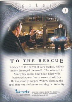 2005 Inkworks Buffy Men of Sunnydale #7 To the Rescue Back