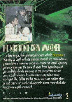 1998 Inkworks Alien Legacy #2 The Nostromo Crew Awakened Back