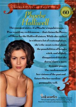 2000 Inkworks Charmed Season 1 #60 Phoebe Halliwell Back